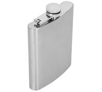 Alomejor Embudo de Petaca de Licor de Acero Inoxidable de 7 Onzas con Dos Copas de Vino, Hermoso Diseño, Tapón de Rosca para Material de Viaje, Acero Inoxidable (Jarra cepillada de 7 oz + 1 embudo +
