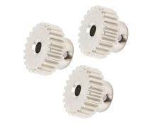 Alomejor Engranajes de Motor de Metal de 3 Piezas, Módulo M0.6 Engranaje de Piñón de Diámetro de Orificio de 3,175 Mm con Tornillos de Fijación, para Motor sin Escobillas Cepillado de (24T)