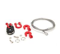 Alomejor Equipo de rescate Juego de tres piezas para escalada en coche modelo RC, kit de manguitos de bloqueo polea de cuerda de acero para Axial Scx10 D90, accesorios decorativos de metal