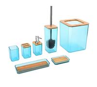 Alomejor Equipo Determinado de bambú 7Pcs del Cuarto de Baño para el Hotel Casero, Accesorios Amistosos de Eco para el Cuarto de Baño (Green)
