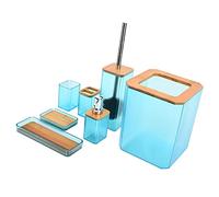 Alomejor Equipo Determinado de bambú 7Pcs del Cuarto de Baño para el Hotel Casero, Accesorios Amistosos de Eco para el Cuarto de Baño (Green)