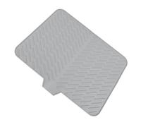 Alomejor Estera de Secado con Escurridor Grande de Silicona con Práctico Diseño de Drenaje para Cocina Gris 16,9 X 22,8 Pulgadas