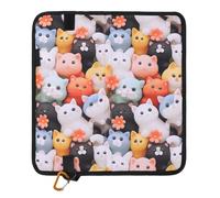 Alomejor Estera Plegable Portátil para Acampar, Almohadilla Gruesa para Sentarse para Niños, Estera de Cojín Impermeable para Picnic y Senderismo, Acogedora Al Aire (Estilo de Gato)