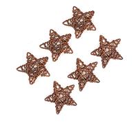 Alomejor Estrellas de Ratán Naturales y Ecológicas para Manualidades y Decoración Navideña de Bodas, 6 Unidades (Brown)