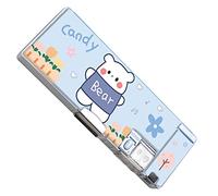 Alomejor Estuche grande de doble cara con sacapuntas, estuche portátil para suministros escolares para niños, N.º 514, #4, Informal