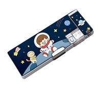 Alomejor Estuche grande de doble cara con sacapuntas, estuche portátil para suministros escolares para niños, #512, #2, Informal