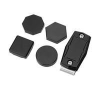 Alomejor Estuche Magnético para Tiza de Billar, Soporte de Tiza de Aluminio Cuadrado Redondo Octogonal Hexagonal con, para Accesorios para Tacos de Billar (Black)