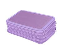 Alomejor Estuche Oxford para Lápices Portátil, Organizador con 72 Ranuras, Bolsa Envolvente Portátil para Pinceles de Acuarela para Artistas y Estudiantes, Color Negro (Purple)