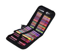 Alomejor Estuche para Lápices Organizador de Gran Capacidad Cremallera Fuerte para Estudiantes Viajeros Aficionados Al Arte Gris (Bolsa Plegable de 120 Piezas (Negra))