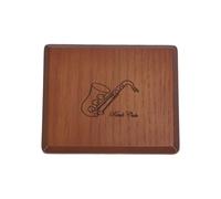 Alomejor Estuche para Saxofón Alto, Caja Magnética con Acabado de Chapa de Roble, Soporta 10 Cañas, Forro de Felpa, Compartimentos de ABS (Color madera)