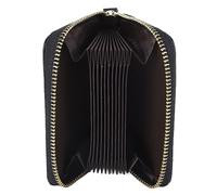 Alomejor Estuche para Tarjetas con Cremallera Cartera Elegante de Cuero Negro con 10 Ranuras para Tarjetas para Oficina y Negocios