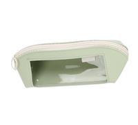 Alomejor Estuche Transparente de Piel Sintética de Gran Capacidad para Estudiantes, Portátil, Bolsa de Papelería Ideal para Trabajo y Estudio (Green)