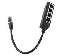 Alomejor Ethernet Splitter 1 a 4 El Adaptador de Cable de Red RJ45 Resuelve Problemas de Administración de Cables Estabilidad de Señal de Señal Superior Conexión de Dispositivo único Compatibilidad
