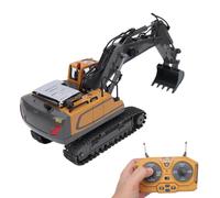 Alomejor Excavadora de Control Remoto, Vehículo de Construcción RC de Aleación con Juguete de Ingeniería Recargable de 2,4 GHz para Niños