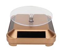 Alomejor Expositor de energía solar giratorio preciso para maquillaje de joyas de plata, 1 base y 1 bandeja de visualización para uso doméstico (dorado)
