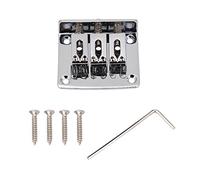 Alomejor Exquisitas Piezas de Repuesto de Puente de Guitarra 3-saiten-E para Guitarras de Caja de Cigarros, Material de Zinclejada, Gran Decoración, Ideal para Electrogitars, Oro/plata/negro, (SILVER)