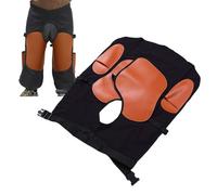 Alomejor Farrier, Delantal Equino de Cuero Sintético de Lona Negra con Correas Ajustables para Las Piernas para Herrar Caballos y Recortar Pezuñas