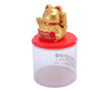 Alomejor Feng Shui Lucky Cat Waving Maneki Neko Decoración con Energía Solar para Adornos de Escritorio para el Hogar y la Oficina (Champán)