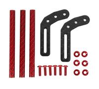Alomejor Fibra de Carbono de 75 Mm de Ancho RC Car Bumper Delantero, SCX10 LCG 1/10 Crawler Black Red Gradiente Red Textura Diseño de ángulo, Alta Resistencia, Instalación Fácil