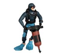Alomejor Figura de Buzo de 4 Piezas, Poses Realistas con Equipo de Buceo para Decoración de Acuario, Juguete de Exploración Oceánica, Adorno de Pecera, Diorama (Martillo de pila azul 5,91x1,97x0,98in)