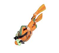 Alomejor Figura de Buzo de 4 Piezas, Poses Realistas con Equipo de Buceo para Decoración de Acuario, Juguete de Exploración Oceánica, Adorno de Pecera, Diorama (Buceadora Naranja 4.92x1.57x0.98in)