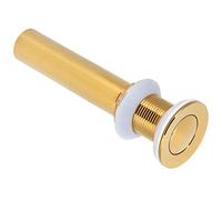 Alomejor Filtro de Drenaje para Lavabo de Oro Pulido, Latón de Alta Calidad, para Baño, Diámetro del Orificio de Drenaje de 1,2" (Rebote pequeño sin agujeros)