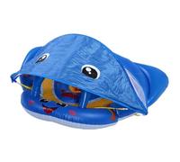 Alomejor Flotador de Piscina Infantil con Dosel, Parasol UPF 50, Asiento | PVC de 0,35 Mm de Grosor, Cámaras de Aire Dobles para Mayor Estabilidad, Base Antivuelco Más Ancha, Juego de Accesorios con