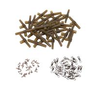 Alomejor Frijol Divisor de Línea de Pesca, Accesorio de Plataforma de Pesca de Carpa en Forma de T ABS, 60 Piezas con Caja, Espaciador Antienredos para Configuración de Doble Gancho, Pescadores de