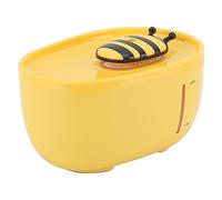 Alomejor Fuente de Agua para Gatos, Dispensador Automático de Agua para Mascotas de 2 litros con Bomba Silenciosa y Filtración de 3 Capas para Gatos, Perros Pequeños y Medianos (Abeja)