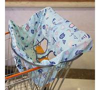 Alomejor Funda de Asiento Portátil para Carrito de Compras para bebé con Cobertura Completa para Condiciones Higiénicas, Lavable a Máquina para Bebés Unisex, 25.5x13.7x15.7", Azul