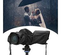 Alomejor Funda Impermeable para Fotografía para Cámaras DSLR, Material de Nailon Duradero con Orificios Laterales, Adecuada para Clima Lluvioso y Tomas Al Aire Libre, Negro, 1 Paquete