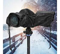 Alomejor Funda Lluvia Universal Impermeable de Nylon para Cámara con Cremallera para Accesorios de Fotografía Al Aire Libre, Ideal para Temporadas de Lluvias y Playas, Negro, 1 Unidad