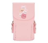 Alomejor Funda Protectora de Cuero para Cámara, Duradera, Resistente a los Arañazos, para Cámara Pocket 3 con Cierre Magnético y Cordón (Pink)