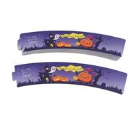 Alomejor Fundas Desechables para Tazas de café Festivas, Soporte para Bebidas Calientes con Aislamiento Festivo para Halloween, Navidad, 50 Unidades para Festivales (PURPLE)