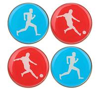 Alomejor Fútbol Fútbol Árbitro Flip Coin 4pcs Deportes de Dos Caras Patrón de fútbol Pick Edge Árbitro Lanzamiento Lateral Coin