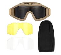 Alomejor Gafas antiniebla, Lentes Intercambiables 3 en 1 Gafas tácticas protección para Ciclismo conducción Skiing al Aire