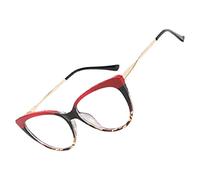 Alomejor Gafas de Bloqueo de Luz para Mujer, TR90 Gafas de Metal Antiluz con Bloqueo UV, Cubiertas de Patillas Antideslizantes, Lectura Clara, Computadora, Juegos, TV, Teléfono (rojo superior)