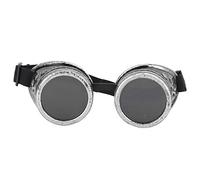 Alomejor Gafas de Sol Steampunk Vintage, Gafas Punk Clásicas para Cosplay y Decoración de Fiesta (Love Type-Plata)