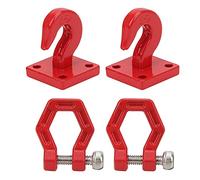 Alomejor Gancho de Remolque RC de Metal de 2 Piezas, Piezas de Repuesto Duraderas Resistentes a la Corrosión y Resistentes Al Desgaste, con Mano de Obra Exquisita, para Modelo de Coche RC (Rojo)