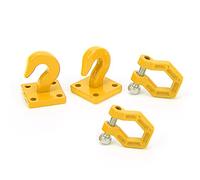 Alomejor Gancho de Remolque RC de Metal de 2 Piezas, Repuestos Duraderos Resistentes a la Corrosión para SCX10 90046 D90, con Mano de Obra Exquisita Modelo de Coche RC Escala 1/10 (Yellow)