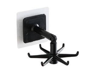 Alomejor Gancho Giratorio de 360° para Cocina, Organizador de Utensilios Colgante de ABS Duradero para un Espacio Limpio en la Cocina (BLACK)