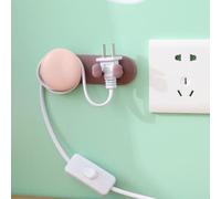 Alomejor Gancho Organizador de Cables Gestión de Cables Adhesivo Fuerte para Electrodomésticos ABS 11 X 5 X 3,5 Cm (Rosa y marrón)