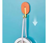 Alomejor Ganchos Adhesivos para Toallas de Fuerte Adherencia, Elegantes Ganchos de Cocina para Baño, Barra Autoadhesiva, sin Taladro, para Uso Multifuncional, Material ABS, 2 uds. (ORANGE)