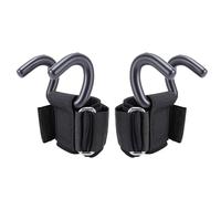 Alomejor Ganchos para Levantamiento de Pesas, Soporte de Ganchos Eléctricos de 330 Libras con Correa de Muñeca Ajustable para Entrenamiento de Dominadas de Peso Muerto