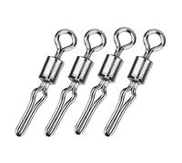 Alomejor Giratorio de Pesca, Conector Giratorio de Pesca de Acero Inoxidable de 100 Piezas con Antioxidante de Alta Resistencia para Conectar Plomos de Anzuelo de Cebo Duro de Cebo Blando (10)