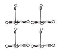 Alomejor Giratorios de Pesca en Forma de T, Juego de 10 Piezas de Conectores de Línea Cruzada con Cuentas Luminosas para Accesorios de Pesca Giratorios (1/0 * 1)