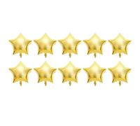 Alomejor Globo de Papel de Aluminio, Globo con Forma de Estrella de Calidad Renovada para Decoración de Fiesta, Boda y Cumpleaños, Juego de 10 (GOLD)