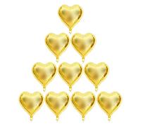 Alomejor Globos Románticos de Papel de Aluminio de Oro Rosa de 18 ", Juego de 10 para Decoraciones de Bodas, Cumpleaños y Fiestas (En forma de corazón)