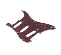 Alomejor Golpeador de Guitarra de 11 Orificios, Placa Raspadora Estilo SSS con Blindaje de Papel de Aluminio para Guitarra Eléctrica, Negro (rojo)