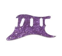 Alomejor Golpeador de Guitarra de 11 Orificios, Placa Rayada SSS con Blindaje de Papel de Aluminio para Guitarra Eléctrica, Negro (PURPLE)